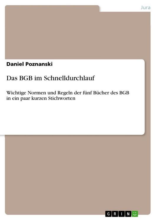Produktbild: Das BGB im Schnelldurchlauf