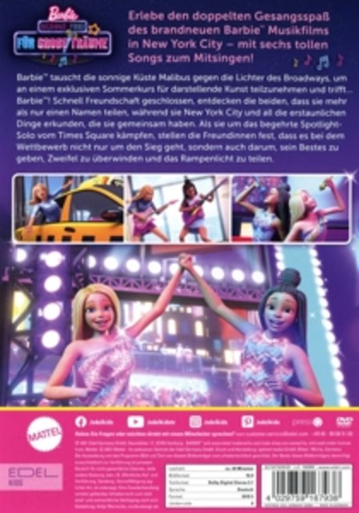 Produktbild: Barbie - B&uuml;hne frei f&uuml;r gro&szlig;e Tr&auml;ume - Die Original-DVD zum Film