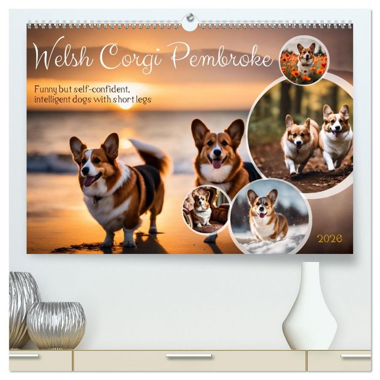 Produktbild: Welsh Corgi Pembroke (High Quality Premium Wall Calendar 2026 DIN A2 landscape),CALVENDO 12 Month Wall Calendar