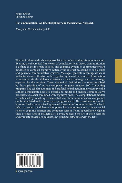 Produktbild: On Communication. An Interdisciplinary and Mathematical Approach