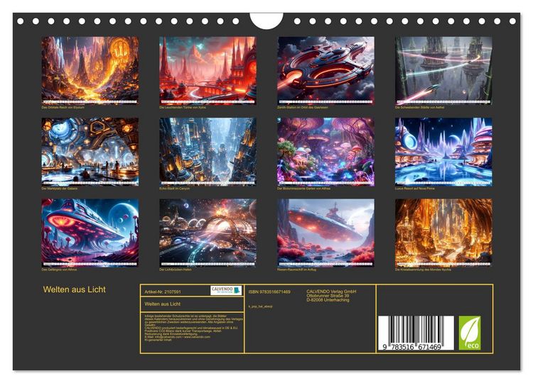 Produktbild: Welten aus Licht (Wandkalender 2026 DIN A4 quer), CALVENDO Monatskalender