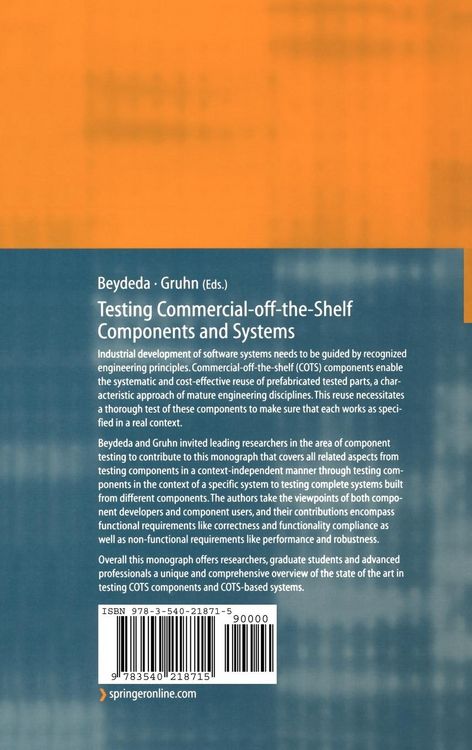 Produktbild: Testing Commercial-off-the-Shelf Components and Systems