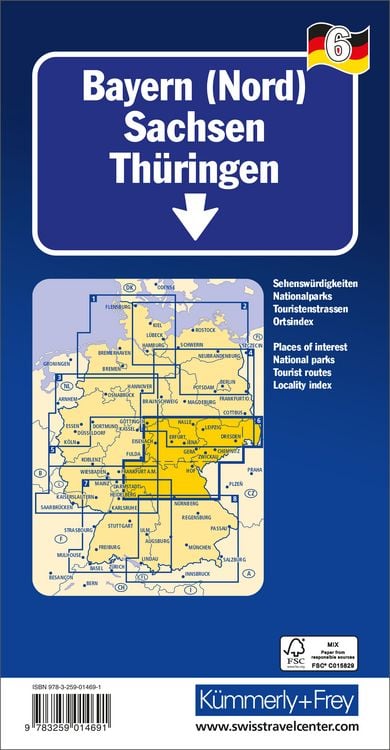 Produktbild: K&uuml;mmerly+Frey Regional-Strassenkarte 6 Bayern Nord 1:275.000