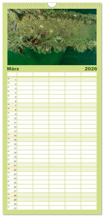 Produktbild: Familienplaner 2026 - Unter Wasser rund um Fehmarn mit 5 Spalten (Wandkalender, 21 x 45 cm) CALVENDO