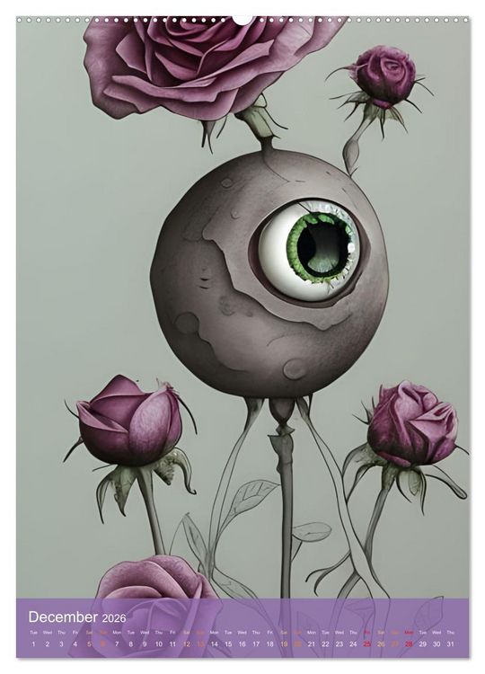 Produktbild: Enchanted Eyes (High Quality Premium Wall Calendar 2026 DIN A2 portrait),CALVENDO 12 Month Wall Calendar