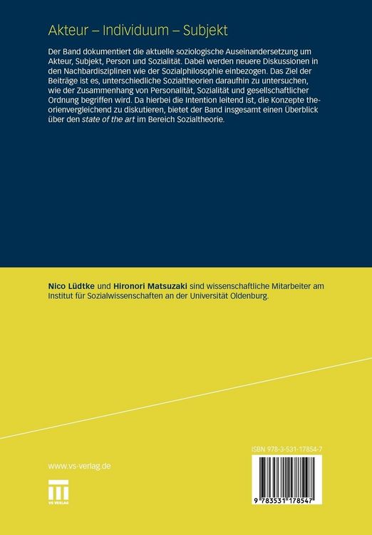 Produktbild: Akteur - Individuum - Subjekt