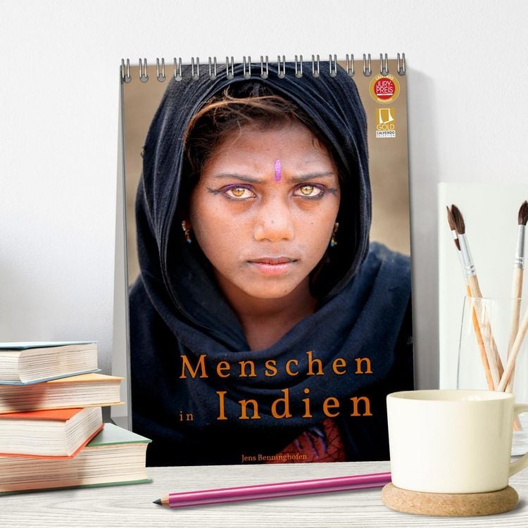 Produktbild: Menschen in Indien (Tischkalender 2026 DIN A5 hoch), CALVENDO Monatskalender
