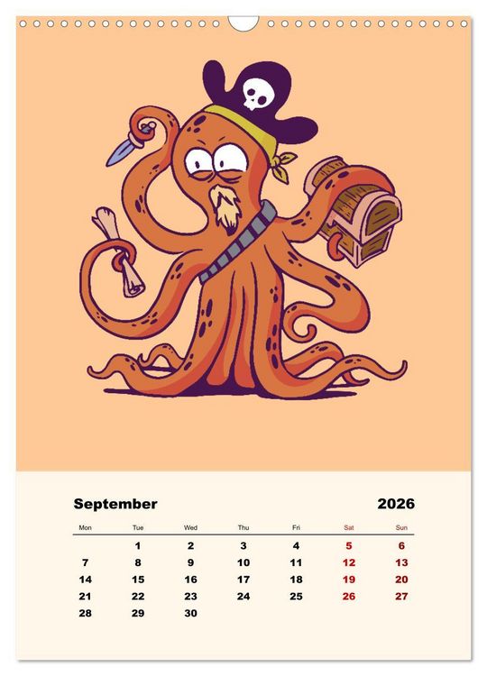 Produktbild: The Funny Pirates (Wall Calendar 2026 DIN A3 portrait), CALVENDO 12 Month Wall Calendar