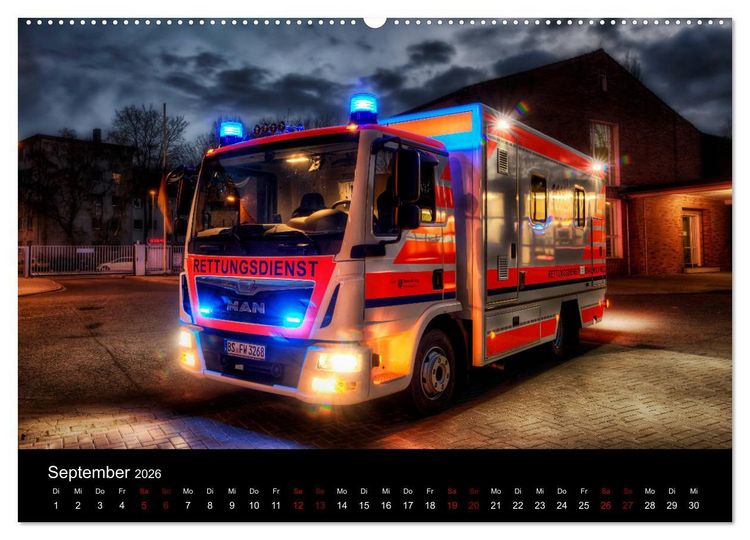 Produktbild: Berufsfeuerwehr Braunschweig (hochwertiger Premium Wandkalender 2026 DIN A2 quer), Kunstdruck in Hochglanz