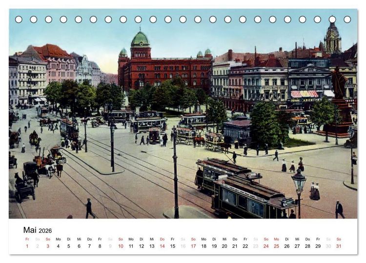 Produktbild: Farbige Gr&uuml;&szlig;e aus dem alten Berlin - Die sch&ouml;nsten Postkarten der Kaiserzeit (Tischkalender 2026 DIN A5 quer), CALVENDO Monatskalender