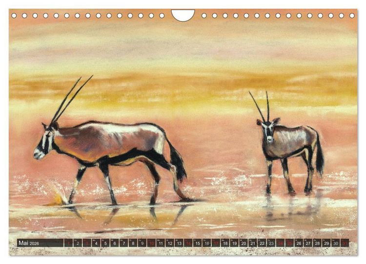 Produktbild: Afrika in Pastellgem&auml;lden (Wandkalender 2026 DIN A4 quer), CALVENDO Monatskalender