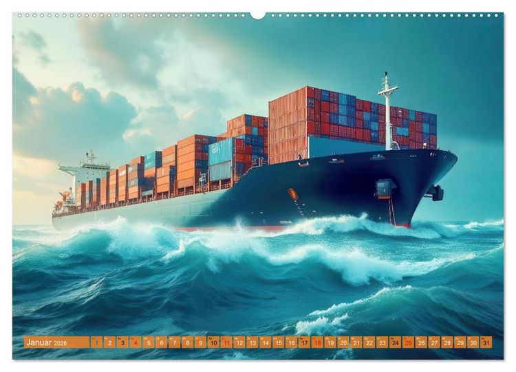 Produktbild: Monsterwellen (hochwertiger Premium Wandkalender 2026 DIN A2 quer), Kunstdruck in Hochglanz