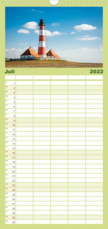 Produktbild: Nordsee Tr&auml;umereien - Familienplaner hoch (Wandkalender 2022 , 21 cm x 45 cm, hoch)