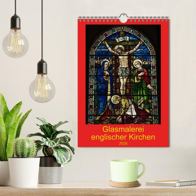 Produktbild: Glasmalerei englischer Kirchen (Wandkalender 2026 DIN A4 hoch), CALVENDO Monatskalender