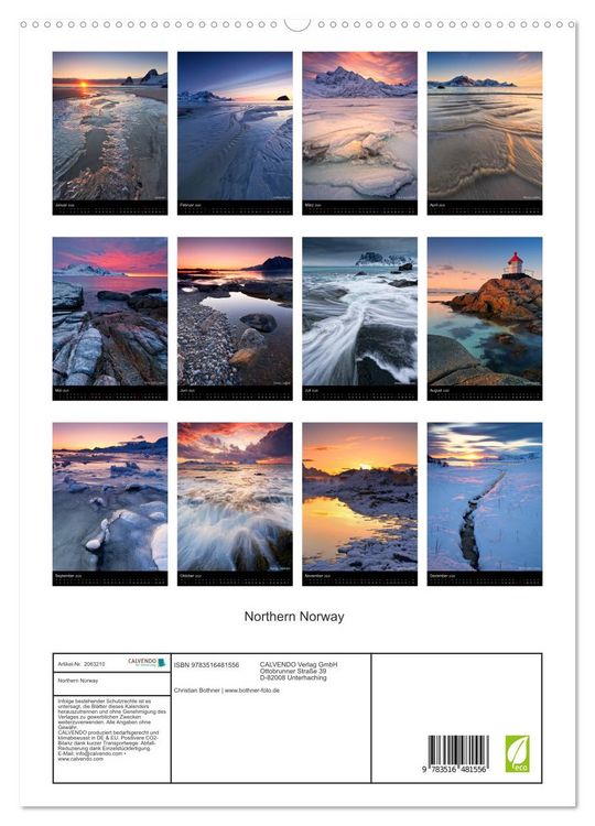 Produktbild: Northern Norway (hochwertiger Premium Wandkalender 2026 DIN A2 hoch), Kunstdruck in Hochglanz