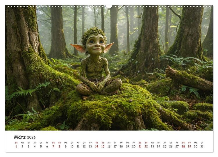 Produktbild: Keltische Legenden - Die kleinen Wesen der Natur (hochwertiger Premium Wandkalender 2026 DIN A2 quer), Kunstdruck in Hochglanz