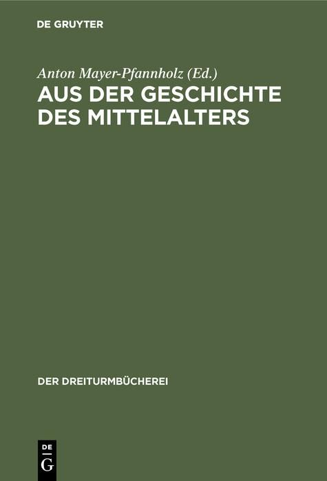 Produktbild: Aus der Geschichte des Mittelalters