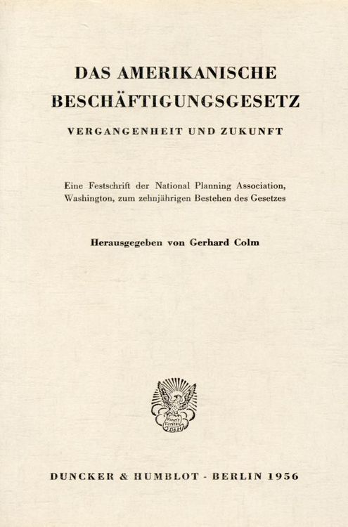 Produktbild: Das amerikanische Besch&auml;ftigungsgesetz.