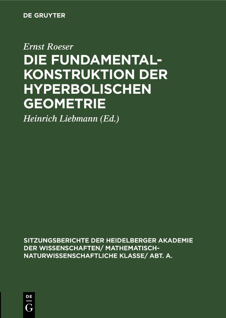 Produktbild: Die Fundamentalkonstruktion der hyperbolischen Geometrie