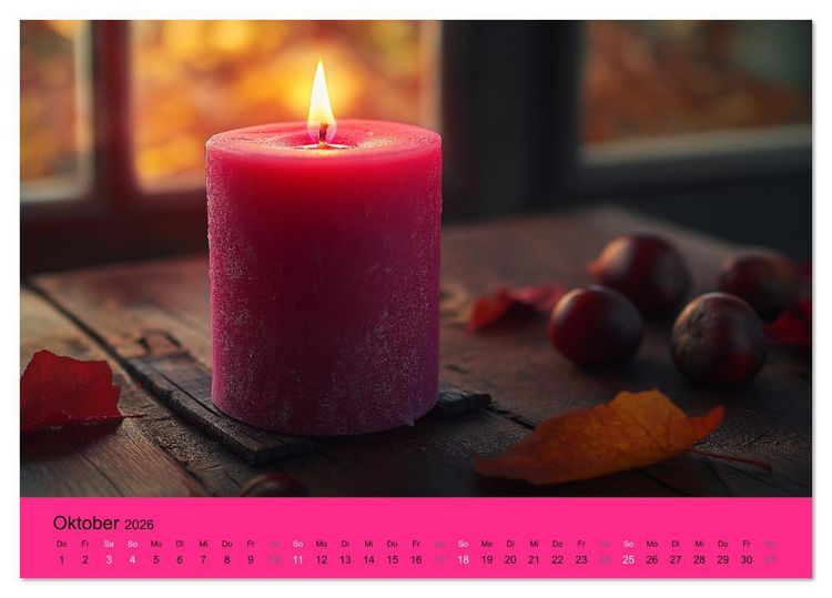Produktbild: Kalender in PINK (Tischkalender 2026 DIN A5 quer), CALVENDO Monatskalender