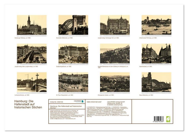 Produktbild: Hamburg: Die Hafenstadt auf historischen Stichen (Wandkalender 2026 DIN A2 quer), CALVENDO Monatskalender