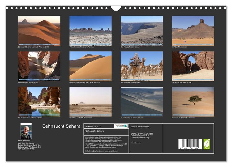 Produktbild: Sehnsucht Sahara (Wandkalender 2026 DIN A3 quer), CALVENDO Monatskalender