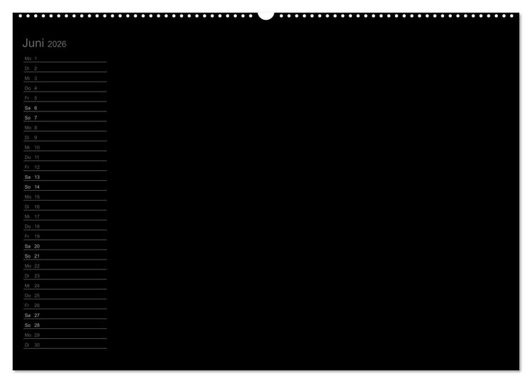 Produktbild: Bastel-Geburtstagskalender schwarz / Geburtstagskalender (Wandkalender 2026 DIN A2 quer), CALVENDO Monatskalender