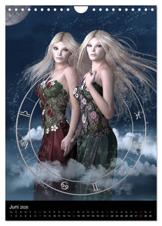 Produktbild: Unter Sternen geboren - Fantasy Tierkreis im Zeichen der Frau (Wandkalender 2026 DIN A4 hoch), CALVENDO Monatskalender