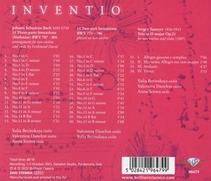Produktbild: Bach,J.S.,Taneyev:Inventio