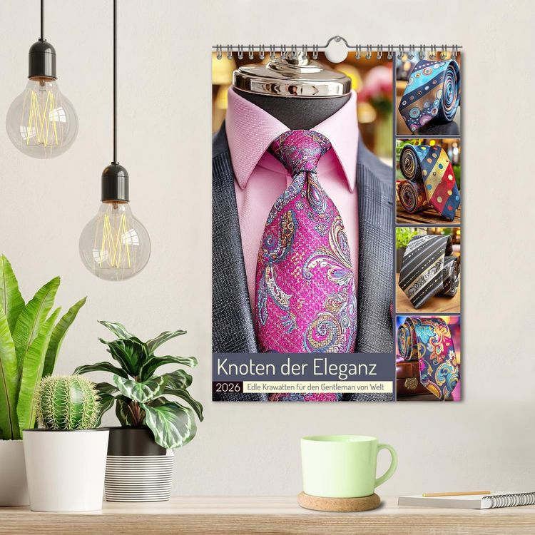 Produktbild: Knoten der Eleganz. Edle Krawatten f&uuml;r den Gentleman von Welt (Wandkalender 2026 DIN A4 hoch), CALVENDO Monatskalender