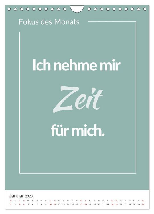 Produktbild: Achtsamkeitskalender: Mehr Achtsamkeit im Alltag mit dem Fokus des Monats (Wandkalender 2026 DIN A4 hoch), CALVENDO Monatskalender