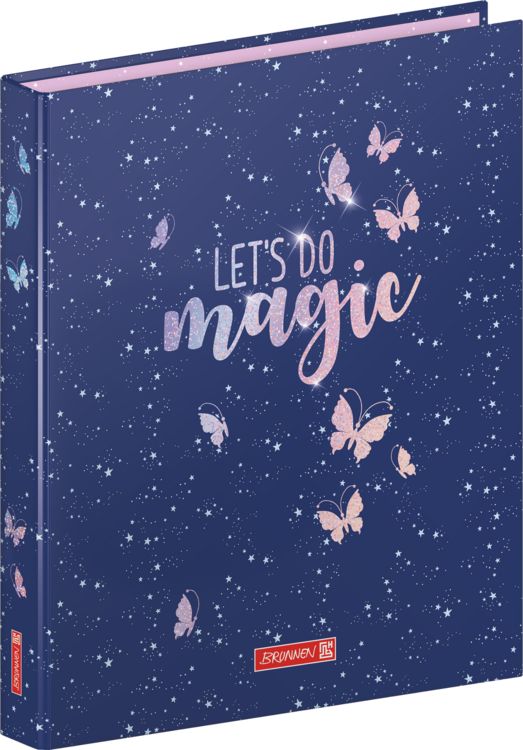 Produktbild: Brunnen Ringbuch Magic Butterfly &brvbar; A4, 2 Ringe, F&uuml;llh&ouml;he: 20 mm, rosarot/lila
