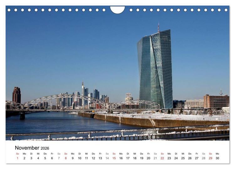 Produktbild: Frankfurt Skyline von Petrus Bodenstaff (Wandkalender 2026 DIN A4 quer), CALVENDO Monatskalender