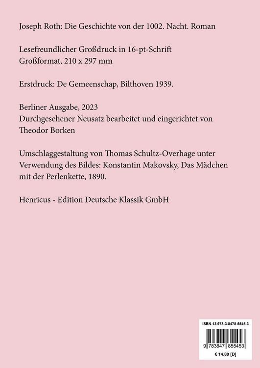 Produktbild: Die Geschichte von der 1002. Nacht (Gro&szlig;druck)