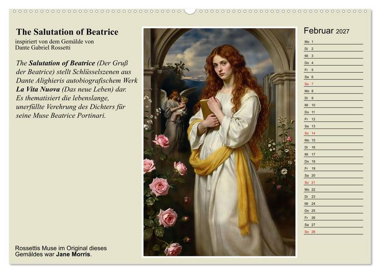 Produktbild: Rossettis Musen, neue Bilder zu symbolistischen Traumwelten (hochwertiger Premium Wandkalender 2027 DIN A2 quer), Kunstdruck in Hochglanz