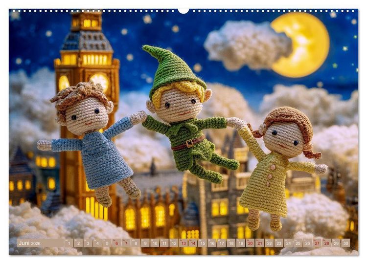 Produktbild: Amigurumi Erz&auml;hlzauber. Fantastische Geschichten als H&auml;kelkunst inszeniert (hochwertiger Premium Wandkalender 2026 DIN A2 quer), Kunstdruck in Hochglanz