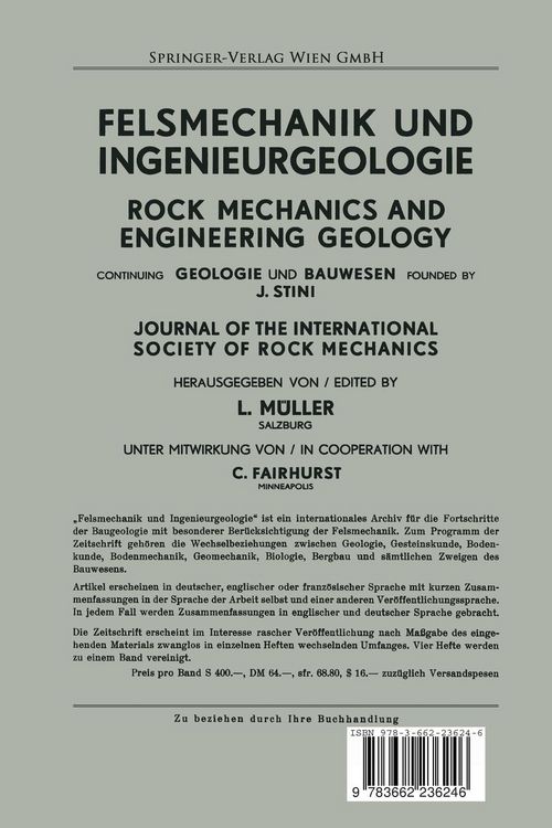 Produktbild: Grundfragen auf dem Gebiete der Geomechanik / Principles in the Field of Geomechanics