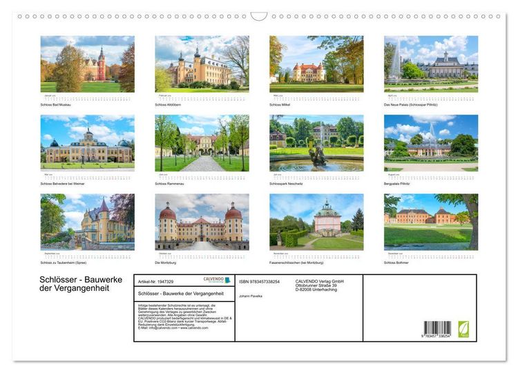 Produktbild: Schl&ouml;sser - Bauwerke der Vergangenheit (Wandkalender 2026 DIN A2 quer), CALVENDO Monatskalender