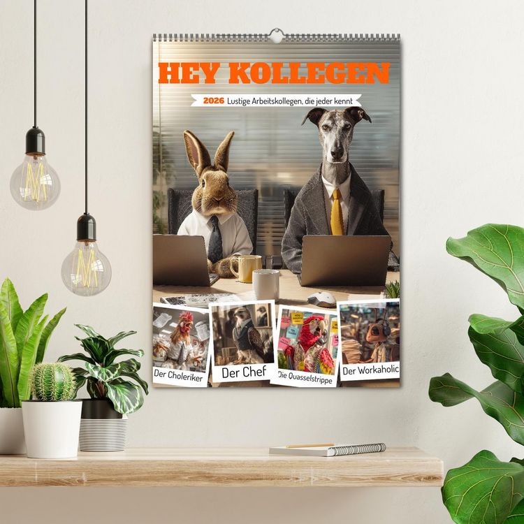 Produktbild: Hey Kollegen - Lustige Arbeitskollegen, die jeder kennt (Wandkalender 2026 DIN A2 hoch), CALVENDO Monatskalender