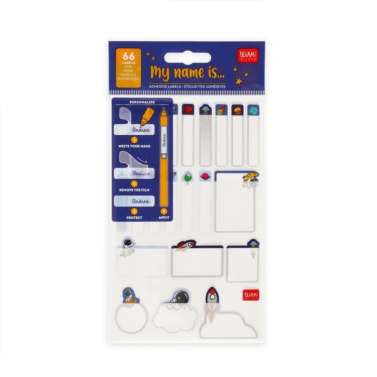 Produktbild: Legami Set aus 66 klebenden Labels - Weltall