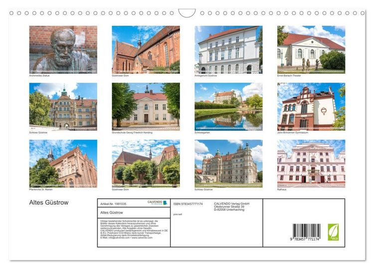 Produktbild: Altes G&uuml;strow (Wandkalender 2026 DIN A3 quer), CALVENDO Monatskalender