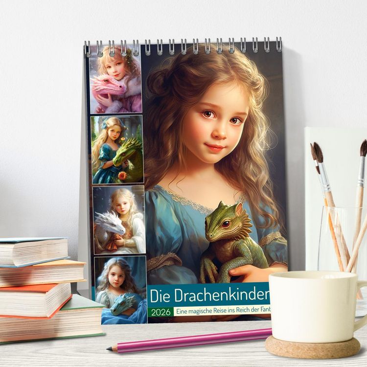 Produktbild: Die Drachenkinder. Eine magische Reise ins Reich der Fantasie (Tischkalender 2026 DIN A5 hoch), CALVENDO Monatskalender