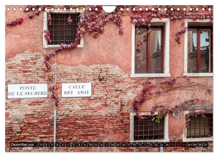 Produktbild: VENEDIG charmante Details (Wandkalender 2026 DIN A4 quer), CALVENDO Monatskalender