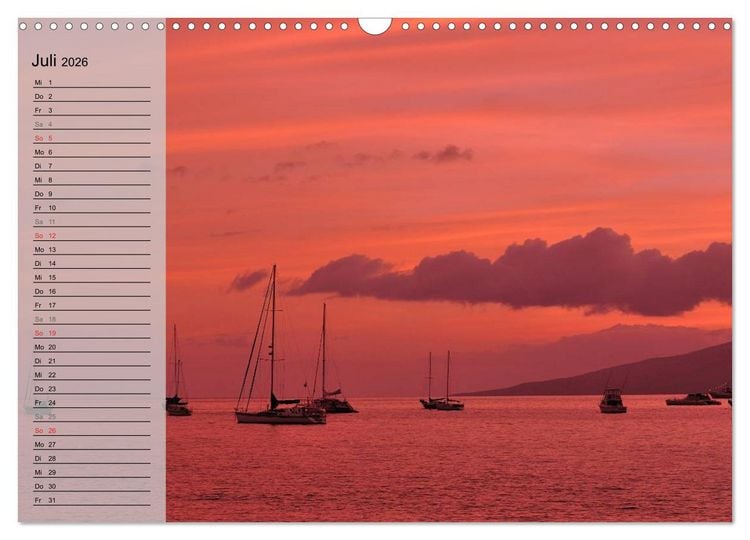 Produktbild: Land of Aloha - Hawaii Monatsplaner (Wandkalender 2026 DIN A3 quer), CALVENDO Monatskalender