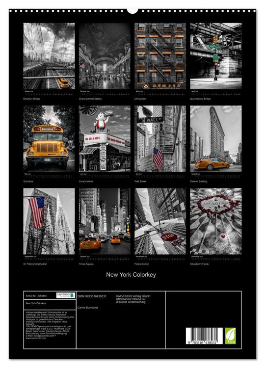 Produktbild: New York Colorkey (hochwertiger Premium Wandkalender 2026 DIN A2 hoch), Kunstdruck in Hochglanz