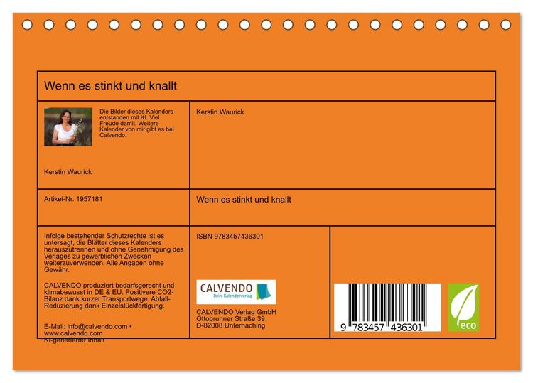 Produktbild: Wenn es stinkt und knallt (Tischkalender 2026 DIN A5 quer), CALVENDO Monatskalender