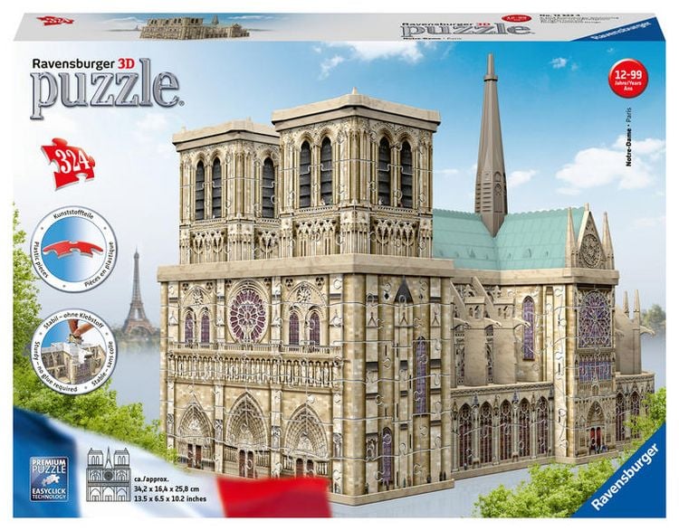 Produktbild: 3D Puzzle Ravensburger Notre Dame de Paris 216 Teile