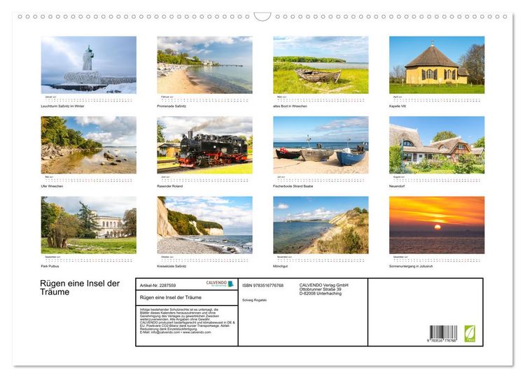 Produktbild: R&uuml;gen eine Insel der Tr&auml;ume (Wandkalender 2027 DIN A2 quer), CALVENDO Monatskalender