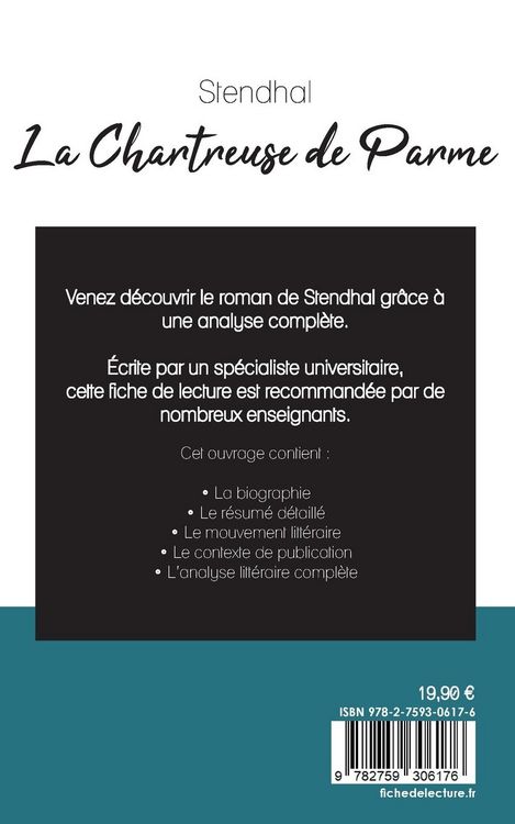 Produktbild: La Chartreuse de Parme de Stendhal (fiche de lecture et analyse compl&egrave;te de l'oeuvre)