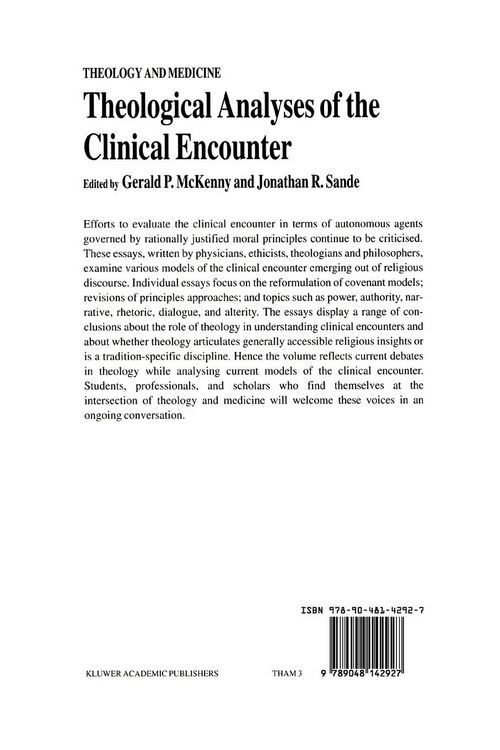 Produktbild: Theological Analyses of the Clinical Encounter